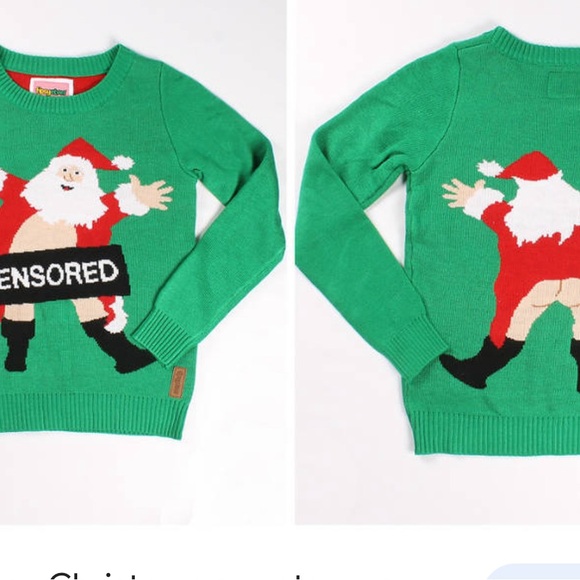 Funny Christmas Sweater Tipsy Eleves Medium Censored - Picture 1 of 4